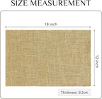 Softalker Faux Linen Placemats Set of 8-12 x 18 Inch, Heat Resistant Double Layered Durable Burlap Farmhouse Place Mats, Non-Slip Washable Rustic Table Mats for Dining, Kitchen, Party（Khaki