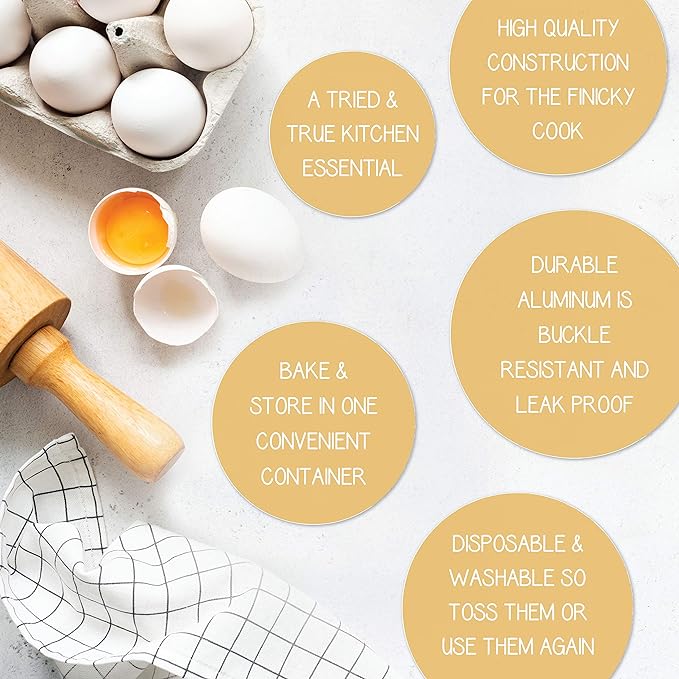 PLASTICPRO Disposable 5 LB Aluminum Takeout Tin Foil Baking Pans 7'' X 10'' X 3'' Inch Bakeware - Cookware Perfect for Baking Cakes,Brownies,Bread, Meatloaf, Lasagna, or Lunchbox, Pack of 50