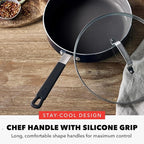 GreenPan x Bobby Flay 13 Piece Nonstick Cookware Pots and Pans Set, PFAS-Free Diamond Ceramic, Induction Suitable, Easy Clean Dishwasher & Oven Safe, Stay-Cool Silicone Handles, Glass Lids, Black