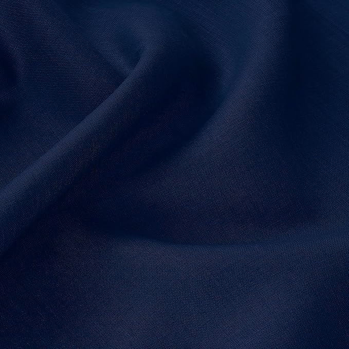D'Moksha Homes Navy Blue Linen Tablecloth for Rectangle Tables 60 x 102 Inch - Classic Hemstitch 100% Pure Linen Navy Table Cloth - Machine Washable Dining Tablecloth for Summer, Fall and Halloween