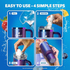 Cirkul 40oz. Chameleon Stainless Steel Tumbler with Handle, All-Day StrawSip, Double-Wall Insulated