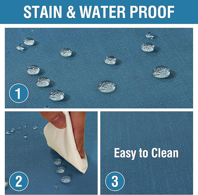 H.VERSAILTEX Linen Textured Table Cloths 60 x 120 Inch Premium Solid Tablecloth Spill-Proof Waterproof Table Cover for Dining Buffet Feature Extra Soft and Thick Fabric Wrinkle Free, Ink Blue