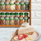McCormick Gourmet Three Tier Wood 24 Piece Organic Spice Rack Organizer with Spices Included, 27.6 oz