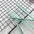 JASHII Flatware Serving Set 24 Piece, Stainless Steel Silverware Set, Mint Green Silver Cutlery Set, Modern Elegant Tableware Set for Party, Christmas, Dinner (Mint Green Silver)