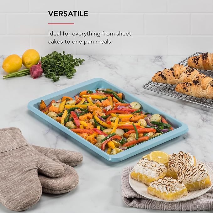 KitchenAid 10x15in Nonstick Aluminized Steel Baking Sheet, Mineral Water