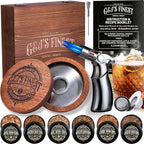 Whiskey Smoker Kit | Cocktail Smoker Kit| Bourbon Smoker Kit| Old Fashioned Smoker Kit with Quad Flame Torch, 6 Wood Chips & Wooden Box for Smoking Drinks| Whiskey Gift for Men (No Butane Incl.)