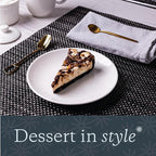 Vikko Dessert Plate, Set of 6 White Plates, Fine Porcelain, Stackable 7 Inch Dessert Plates, Dishwasher Safe, 7/'' Dessert Plate