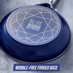 Blue Diamond 14" Nonstick Frying Pan Skillet, Diamond Infused PFAS & PTFE-Free Ceramic Pot, Dishwasher & Oven Safe, Stay Cool Handle, Durable Non Toxic Metal Utensil Safe, Family Jumbo Pan, Blue