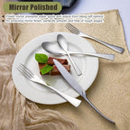 40-Piece Silverware Set for 8, Stainless Steel Flatware Set Food-Grade Silverware Cutlery Set, Include Knife/Fork/Spoon, Mirror Polished, Dishwasher Safe