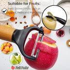 Trez Treamer 4 Pack Vegetable Peelers for Kitchen, Y Wooden Potato Peeler Set for Apple Cucumber Carrot Fruit Potatoes Veggie Peeler Bulk with Stainless Steel Blade,Dishwasher Safe