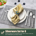 40-Piece Silverware Set Service for 8, Stainless Steel Cutlery Set, Mirror Polished Flatware Set, Kitchen Eating Tableware Set, Include Fork Knife Spoon, Dishwasher Safe