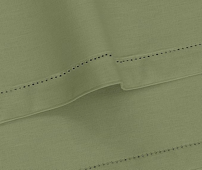 Ruvanti Linen Placemats Set of 6-13x19 Inch, Classic Hemstitch, Heat ‎Resistant Machine Washable Place Mats, Soft & Elegant- Perfect for Christmas, ‎Thanksgiving, Weddings, Dinner - Martini Olive