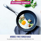 Blue Diamond Cookware Hard Anodized Ceramic Nonstick, 8" Frying Pan Skillet, PFAS-Free, Dishwasher Safe, Oven Safe, Grey