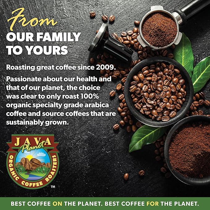Low Acid Organic Coffee – Whole Bean, Mold-Free & Stomach Friendly by Java Planet, Sumatran Single Origin Decaf Coffee, Dark Roast, Smooth Full Flavored, 1LB Bag