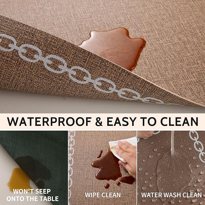 Placemats Set of 4, Heat Resistant & Waterproof Table Mats for Dining, Non Slip Scratch Proof Place Mats for Kitchen, Easy to Clean - Outdoor,Indoor Use（17x12 Inch）