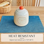 Softalker Faux Linen Placemats Set of 12-12 x 18 Inch, Heat Resistant Double Layered Durable Burlap Farmhouse Place Mats, Non-Slip Washable Rustic Table Mats for Dining, Kitchen, Party（Sky Blue