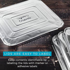 NYHI 9x13 Disposable Aluminum Foil Pans With Lids Large Half Size Deep Steam Pan and Oven Buffet Trays Food Containers for Catering Baking Roasting (1)