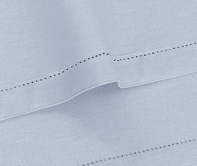 Ruvanti Linen Placemats Set of 6-13x19 Inch, Classic Hemstitch, Heat ‎Resistant Machine Washable Place Mats, Soft & Elegant- Perfect for Christmas, ‎Thanksgiving, Easter, Wedding, Dinner - Arctic Ice