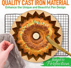 NutriChef 9-Inch Cake Pan - Thick and Heavy Cast Aluminum Bakeware Cake Mold with 2 Layers of Nonstick Coating - Fluted Lines Design for Uniform Baking Up To 500 Degrees - Easy to Clean, Gold