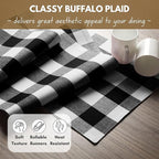 Native Fab Table Runner Buffalo Check Plaid 100% Cotton - 13x102 Inches Kitchen Dining Table Decoration for Indoor Outdoor Farmhouse Home Party Decor - Black and White