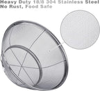 3 Pack Strainers for Kitchen, 18/8 Stainless Steel Colander, Fine Mesh Strainer for Pasta, Rice and Fruit, Sieve for Strain, Drain, Rinse or Steam (5-Quart, 4-Quart and 3-Quart)