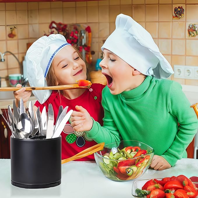 Utensil Holder,Extra Large Utensil Holder for Kitchen Counter, Silverware Organizer, Stainless Steel Storage Cooking Caddy Flatware Spoon Spatula Tool Cutlery Container(2 Set)