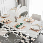 Home Brilliant Placemats Set of 6 Pink Apricot Table Place Mats for Women Wedding Decoration Blush Placemats Washable Place Mats for Dining Kitchen Restaurant Table, Pink