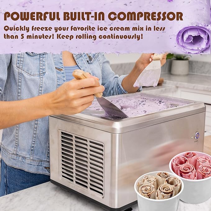 Whynter ICR-300SS 0.5-Quart Stainless Steel Rolled Ice Cream Maker With Compressor