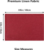 Home Brilliant Cloth Placemats Set of 8 Red Linen Placemats for Dinner Heat Resistant Dining Table Mats Kitchen Place Mats, Dark Red Burgundy