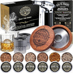 Whiskey Smoker Kit | Cocktail Smoker Kit| Bourbon Smoker Kit| Old Fashioned Smoker Kit with Torch & Glasses, 6 Wood Chips & Gift Box for Smoking Drinks| Whiskey Gift for Men (No Butane Incl.)