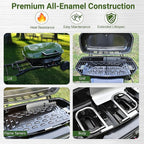 Brand-Man Portable Gas Grill, Propane Standup Grill with Folding Cart & Push-Button Ignition, Ideal for Camping, Tailgating, BBQ, Backyard, Patio & More