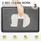 Cookie Sheets for Baking Nonstick - HONGBAKE Baking Sheet Pan Set of 3, Half/Quarter/Jelly Roll Pan for Oven with Diamond Texture Pattern, 57% Thicker Carbon Steel Cookie Trays, Dark Grey