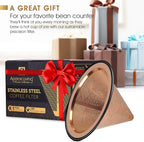 Compatible with Chemex, Hario V60 Pour Over Coffee Filter - Wide Metal Base Reusable Stainless Steel Coffee Dripper - Paperless Coffee Filter for Sustainable Brewing