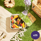 MATANA 9x9 Aluminum Pans with Lids (25 Pack) Disposable Aluminum Trays - 9" Inch Square Foil Cake Baking Pans & Food Containers with Lids