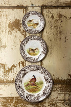 Spode Woodland Pheasant 8" Salad Plate - Rustic Fine Earthenware Dish with Game Bird and British Flowers Border - Made in England, Microwave, Oven, Freezer, Dishwasher Safe - Mix & Match with Delamere