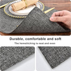Dark Gray Cloth Placemats Set of 8 - Easy to Clean Fabric Table Placemats - Machine Washable Placemats- Heat Resistant Non-Slip Table Mats (Dark Gray, 8)