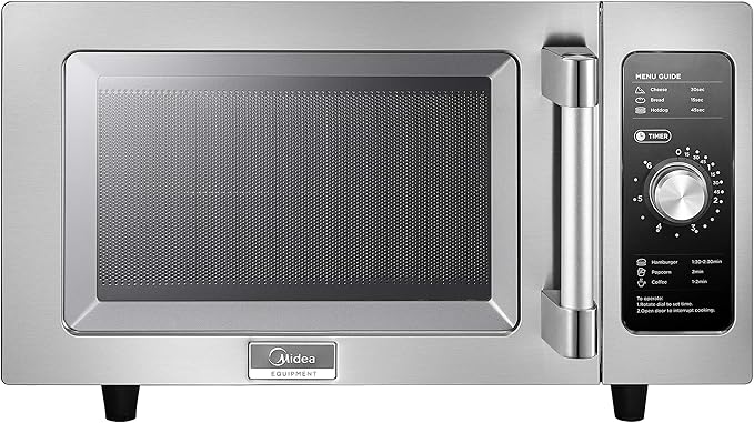 Midea Equipment 1025F0A Countertop Commercial Microwave Oven with Dial, 1000W, Stainless Steel.9 CuFt