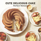 KITESSENSU Non-Stick Cake Pan, 9.5-Inch Aluminum Cake Mold, 10 Cup Fluted Heavy Duty Tube Pan, Durable Rust & Scratch-Resistant, Baking Mold for Jello, Gelatin, Chocoflan, Flan, Marissa, Gold