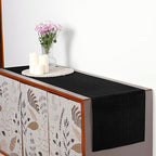 D'Moksha Homes Linen Black Table Runner 48 Inches - 100% Pure Linen Small Table Runner 14 x 48 Inch for Coffee Tables, Dresser, Summer, Fall and Halloween - Machine Washable