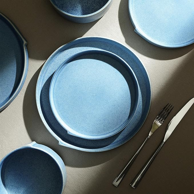 Stone Lain Bao 4-Piece Dinner Plate Set Stoneware, Blue