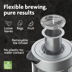 Vianté Electric Kettle With Infuser For Loose Leaf. Hot Tea Maker With Temperature Control And Automatic Shut Off. Tea Kettle With Brewing Programs. 1.5 Liters Capacity