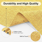 Homaxy Cloths Placemats for Dining Table Set of 4, Heat Resistant Washable Cotton Linen Blend Table Mats, Ideal for Kitchen Party Dining Decoration, 13" x 19", Mustard Yellow