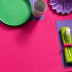 Gee Di Moda Rectangle Tablecloth - 90 x 132 Inch Fuchsia Table Cloth for 6 Foot Table with Floor-Length Drop - Heavy Duty Washable Fabric - 6 Ft Buffet Table, Holiday Party, Wedding & Baby Shower