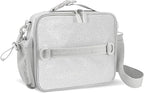 Bentgo Kids Lunch Bag - Double-Insulated, Reusable Lunch Bag for Kids 3+ with Adjustable Strap; Holds Lunch Box/Water Bottle/Snacks; Easy-Clean, Water-Resistant & Pockets (Glitter Edition - Silver)