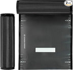 Vacuum Seal Rolls 11" x 25' 2 Pack (50 Feet Total) (Black and Clear) 5.5 Mil - BPA Free Commerical Grade Food Saver for Storage, Sous Vide, and Meal Prep Sealer Bag