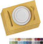 Home Brilliant Cloth Placemats Set of 4 Linen Placemat Washable Heat Resistant Dining Table Place Mats for Kitchen Table Holiday Dinner Fall Decoration, Yellow