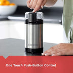 BLACK+DECKER One Touch Coffee Grinder, 2/3 Cup Coffee Bean Capacity, Spice Grinder, One Touch Push-Button Control -150 Watts -Stainless Steel Blades (Pack of 4)