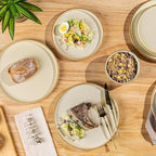 AmorArc Stoneware Dinnerware Sets for 4,Reactive Ceramic Plates and Bowls Set,Highly Chip and Crack Resistant | Dishwasher & Microwave Safe | Round Dishes Set Service for 4 (12pc)