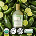 Dirty Pelican Cocktail Mixers - Spicy Jalapeno Margarita - Skinny & Organic Drink Mixes for Cocktails - Low Calorie Mocktails - Low Sugar - Vegan - Gluten Free - No Preservatives - 750ml (1 Bottle)