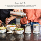 MACKENZIE-CHILDS Enamel Pinch Bowl, Small Bowl for Kitchen Ingredients, 1.5-Cup Capacity, Gray-and-White Sterling Check